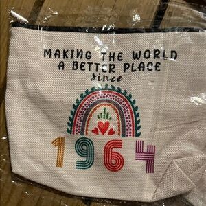 NWT 1964 Colorful Canvas Pouch Making the World a Better Place since 1964